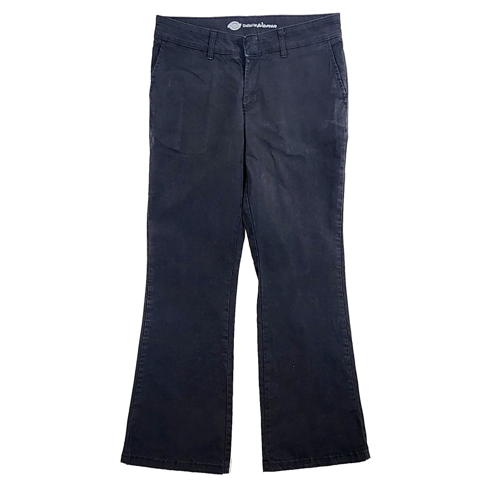 Dickies Pants Womens 6 S W30 Slim Black Flared Bootcut Straight Leg Business
